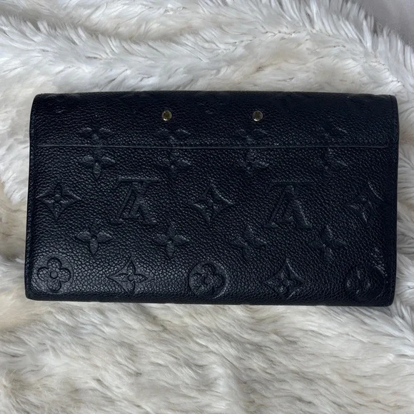 Louis Vuitton Black Monogram Empreinte Envelope Wallet with Gold Hardware - Picture 8 of 8